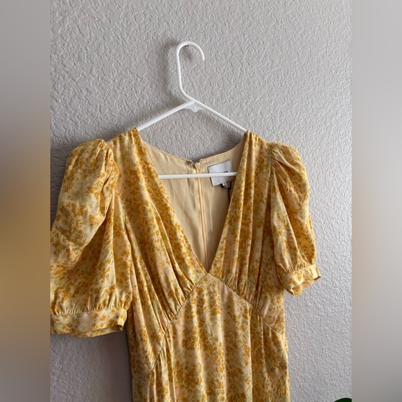 Reformation Naira Yellow Floral Dress NWT sz 8 Golden Meadow - Picture 7 of 10